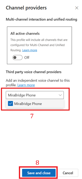 Configure channel provider