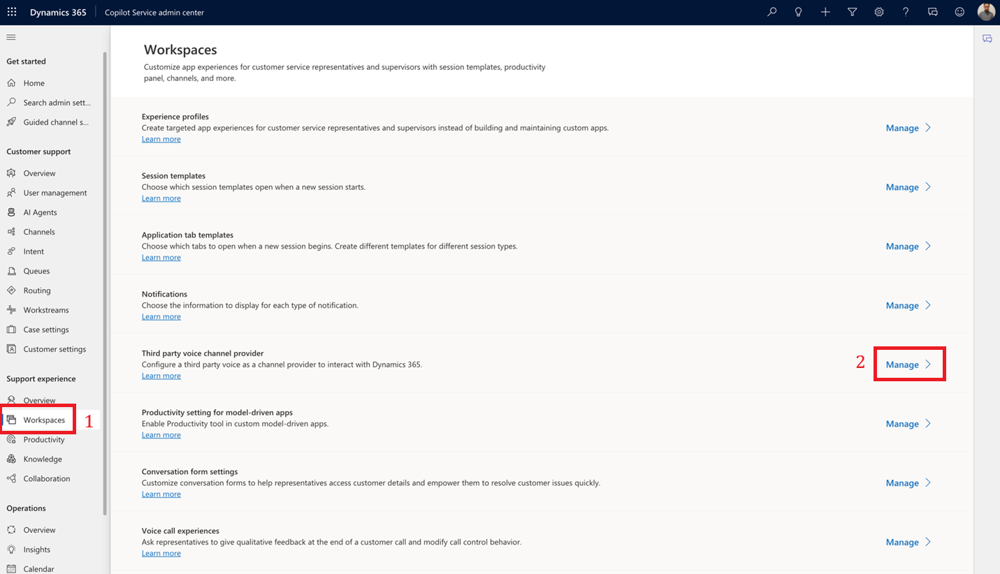 Third party voice channel provider