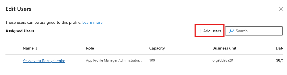 Select users